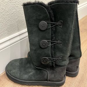 Black Ugg Button Boots